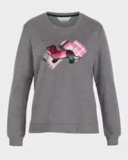 NEW PETER ALEXANDER GREY MARLE TARTAN PENNY PATCH SWEATER PJ TOP M RRP$79.95