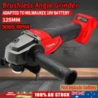 Cordless Brushless 125mm Angle Grinder Polishing Tool For Milwaukee 18V Battery