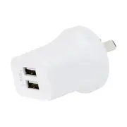 USB 2 Port Wall Charger - White