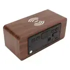 Wooden Digital Alarm Clock Yellow LED Display Adjustable Dimmer Weekday Wire CHW
