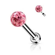 Piercing Labret Ear Crystals Pink