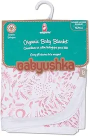 Babyushka Organic Water Colour Flora Double Sided Blanket Pink