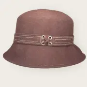 NWT Faribault Mills Brown Wool Cloche Hat