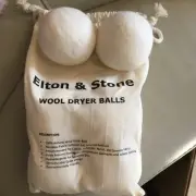6x Wool Dryer Balls - Natural Fabric Softener ~ Reusable ~Reduces Wrinkles ~ NEW