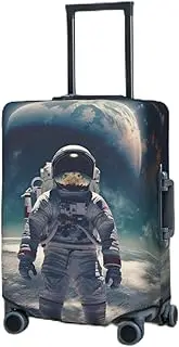 [RLDOBOFE] Travel Luggage Cover for Suitcase Elastic Suitcase Protector Astronaut Suitcase Covers Washable Suitcase Protective Cover Dust-proof Luggage Covers Fit 18-32 Inch Luggage, Black, Medium