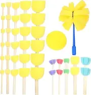 Boys and Girls Painting Supplies 10pcs Sponge Painting Brushes Round Foam Sponges for Art Craft Safe Material for Early Learning