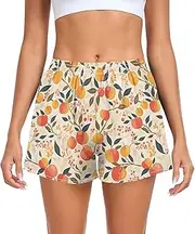 [FRODOTGV] Cute Watercolor Peaches Women Athletic Shorts Ouick Dry Training Shorts for Soccer Teenis Exercise Indoor S