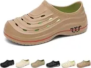 [axodsnl] Armadillo Clogs, Armadillo Chef Shoes for Women Men, 2025 Summer Unisex Non-Slip Oil Resistant Kitchen Nurses Work Shoes(Khaki,41)