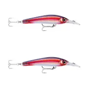 2x Rapala 16cm X Rap Magnum Xtreme Shallow Dive Troll Fish Lures - HD Real Red