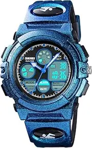 [Dayllon] Boys Digital Watch Outdoor Sports 50M Waterproof Electronic Watches Alarm Clock 12/24 H Stopwatch Calendar Boy Girl Wristwatch - Blue Band