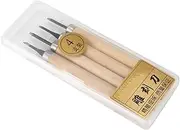 4pcs Wood Carving Tools, Detail Wood Carving Knife Manual Sharpener Rubber Stamp Knives Carving Tools Set (Number one)