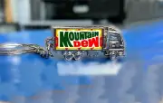 Mt. Dew Truck Metal Keychain Keyring Drink Mountain soda pop