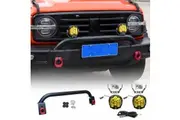 Front Nudge Bar with 2x LED Pod Spotlight for GWM Tank 300 2023-2025 Off-Road Bullbar Front Bumper Driving light