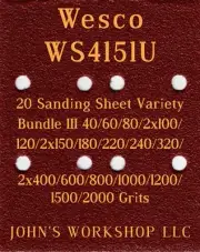 Wesco WS4151U - 17 Different Grits - 20 Sheet Variety Bundle III