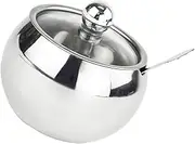 PHENOFICE Condiment Containers Lids Stainless Steel Seasoning Pot Sugar Salt Jar Set
