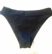 $195 Rip Curl Women's Black Ribbed Hipster Bikini Bottoms Swimwear Size Large