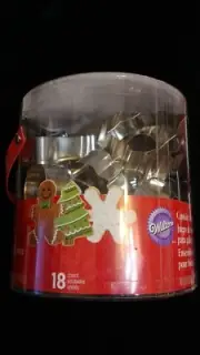 Wilton 18 Piece Metal Christmas Cookie Cutter Set Angel Star Tree Candle etc