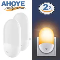 在飛比找PChome24h購物優惠-【AHOYE】感應式LED插座小夜燈 2入組