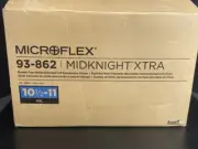 Ansell Nitrile Gloves 2X Large Black Long Cuff 10 Boxes of 100 Gloves Each