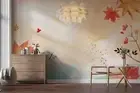 3D Leaves Dragonfly Colorful Self-adhesive Removeable Wallpaper Wall Mural