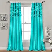 Lush Decor Circle Dream Window Curtain Panels, Turquoise, Set of 2