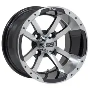 GTW Storm Trooper 12x7 Golf Cart Wheel - Machined/Black (4/4) 3+4 [19-114]