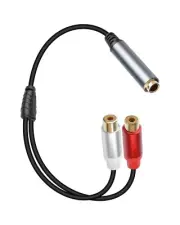 1/4 Inch Female to 2 RCA L/R Female Audio Y Splitter