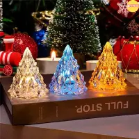 在飛比找蝦皮購物優惠-台灣出貨 LED七彩閃爍聖誕樹小夜燈 節日氣氛禮品燈 幻彩聖