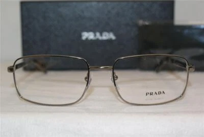 Brand New Authentic Prada 51N 55-17-135 Gunmetal/Tobacco 5AV-1O1 With Case!