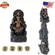 Elegant Baphomet Backflow Incense Burner - 24cm Bronze for Mystical Atmosphere