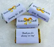 180 WEDDING ANNIVERSARY 50th, 60th personalized wrappers for HERSHEY MINIATURES