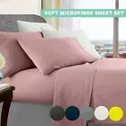 Ultra Soft Bed Sheet Sets Queen Double King Single Flat Fitted Sheet&Pillow Case