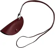 [Generic] Small Key Bag,Small PU Leather Neck Pouch | Fashionable Storage Pouch, Wear-Resistant Key Bag for Travel Shopping