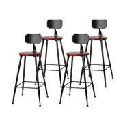 4X Artiss Vintage Industrial Bar Stool Retro Barstools Dining Chairs Kitchen Set