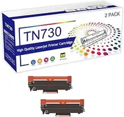 TN730 Toner Cartridge (with Chip) Compatible for Brother TN730BK TN760 to Use with HL-L2350DW L2390DW L2395DW L2370DW L2370DW L2550DW MFC-L2710DW L2750DW Printers,Black-2 Pack