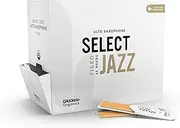 D'Addario Organic Select Jazz Filed Alto Saxophone Reeds - Sax Reeds - Individually Sealed - 2 Hard, 25 Pack