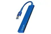 Bonelk Long-Life Male USB-A to 4-Port Female USB 3.0 Slim Hub For Laptop Blue