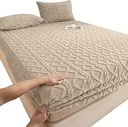 Elastic Bed Sheet, Elastic Bed Sheet, Shrink-Resistant Elastic Plush Winter Protective Cover - Bed Sheet Bed, Queen Size Bed Sheet for Winter, Elastic Comfort for Home