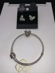 Pandora Minnie Mouse Bracelet With Mickey Mouse Earrings