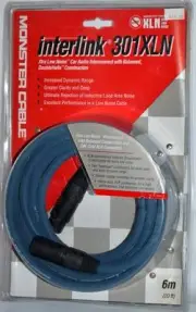 Monster Cable interlink 301XLN 6M 20ft 5 Pin XLR Cable New Sealed Retail Package