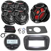JBL Marine Radio, Spa Bezel,Adapter, ANT,Amp,Kit, LED Sub, 4x 6.5" Black Speaker