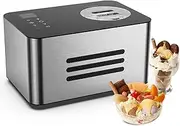 Automatic Ice Cream Maker, Stainless Steel Homemade Serve Ice Cream Machine with 4 Mode，with Compressor, Easy to Operate