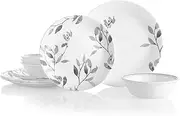 [CORELLE] Boutique Misty Leaves 12-Piece Dinnerware Set, Service for 4