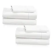 2-Pack Twin Size Bed Sheets Cotton - 400 Thread Twin 2-Pack 03 - White Antique