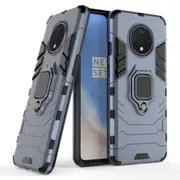 2 Pcs For OnePlus 7T Shockproof PC + TPU Case with Magnetic Ring Holder(Navy)