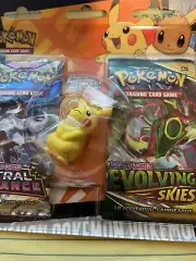 Pokémon TCG: 2 Booster Pikachu Eraser Blister - EVOLVING SKIES-ASTRAL RADIANCE