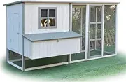 PawHub Extra Large Twin Wooden Chicken Coop Rabbit Hutch Hatch Box with Run