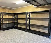 2M Heavy Duty Garage Shelving | Storage Shelf | Industrial Commercial Shelves | Warehouse Metal Racking | Longspan | Loading Capacity 800kg (Matt Black, 180Hx200Lx60D)