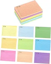 DOITOOL 18Pcs Multi Function Sticky Tabs Fluorescent Memo Stickers for School Office Home Use Strong Self Adhesive Note Pads for Wall Blackboards Fridge More