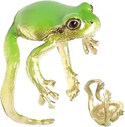 [Generic] Animal Frog Rings - Weird Green Resin Frog Jewelry, Adjustable Tree Frog | Cool Open Frogs Shaped Handmade Jewelry Adults, Kids Fun and Quirky Accessory, Everyday Wear Multi Use and Earring
